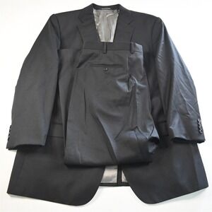 Guabello 48S 40x29‎ Black Classic Fit 100% Wool Mens Jacket Pants Suit